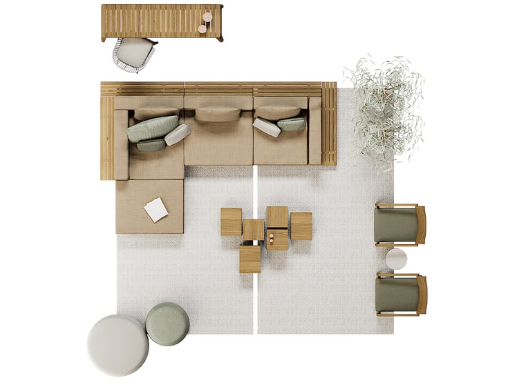 Секционный садовый диван с водоотталкивающими подушками TRIBÙ Vis à vis ARCH-00106248 - Вид №19