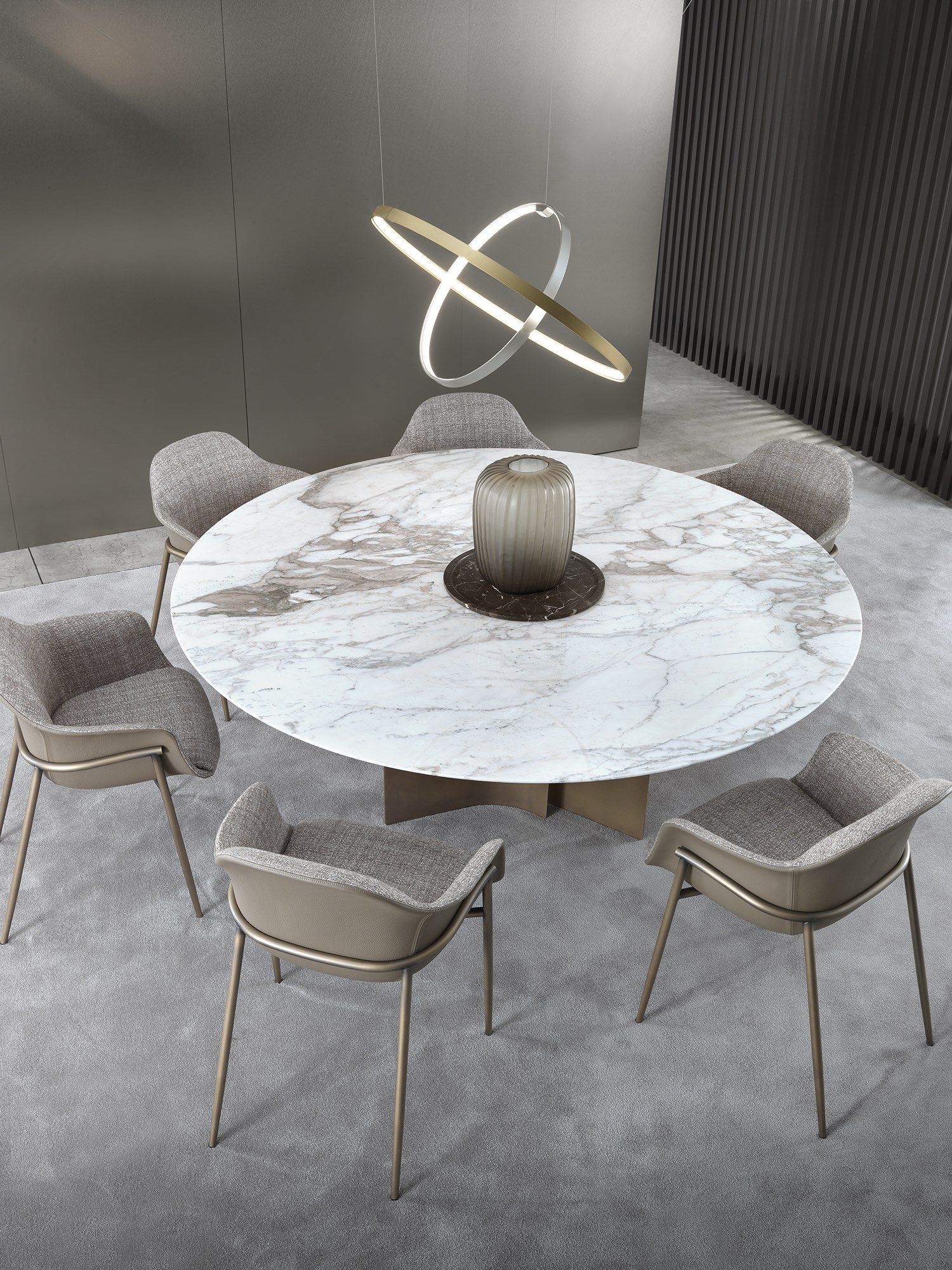 Овальный стол с мраморным верхом и изогнутым металлическим основанием Marelli Wave ARCH-00138111 - Вид №28