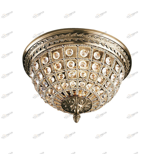 Потолочный светильник Casbah 2 ant.bass от Delight Collection KR0108W-2 antique brass DELIGHT COLLECTION ДИЗАЙНЕРСКИЕ 244398 Латунь;прозрачный 