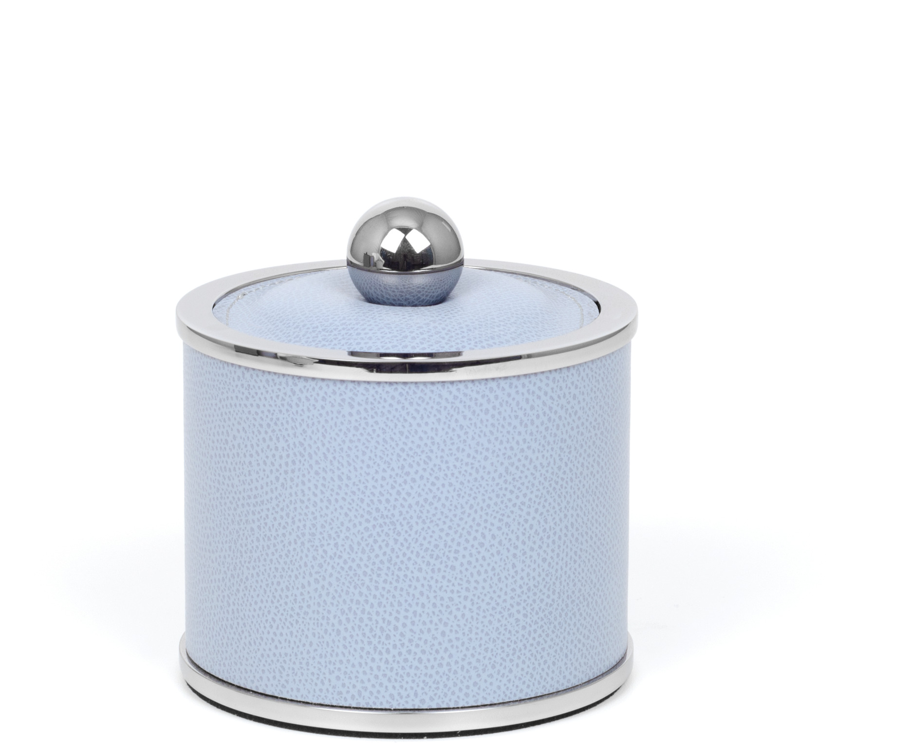 Держатель для ватных дисков Olimpia круглый - Ø 10,7XH11 см / хромированная металлическая отделка / зернистая кожа_черный