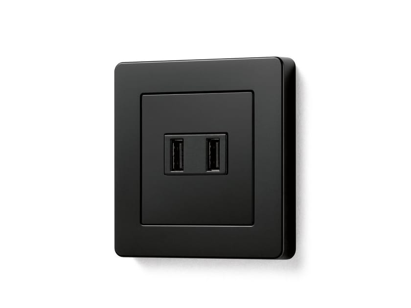 Пластиковая двойная электрическая розетка с USB JUNG A FLOW ARCH-00005396