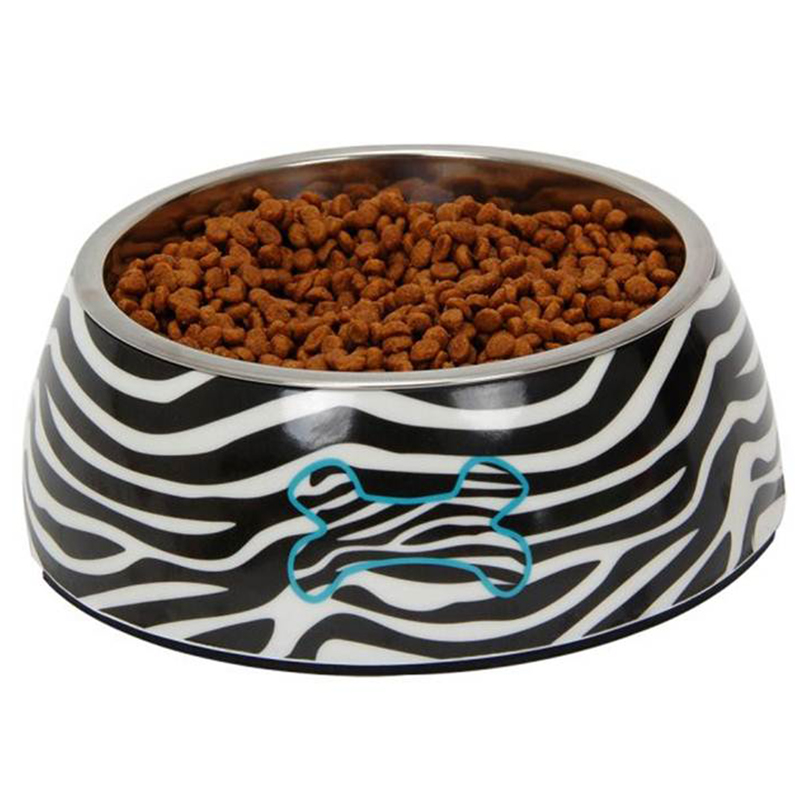 ПР0038121 Миска для животных Zebra металл на меламиновой подставке, 380мл MAJOR 