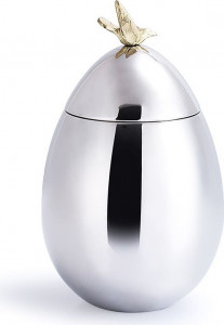 10642336 Michael Aram Банка с крышкой Michael Aram "Голубь мира" 18см (серебрист.) Сталь нержавеющая