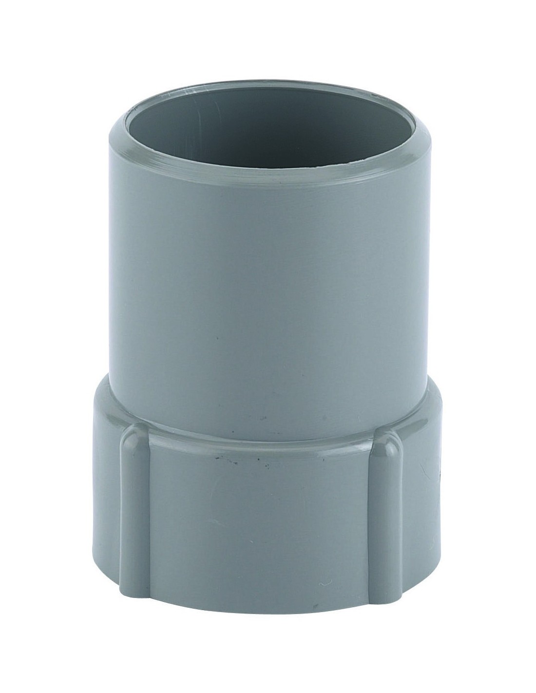 811100 093 90  Наконечник для шланга Fitoflex, Д. 40 мм, гладкий и навинчиваемый, серый ПВХ Valentin Серый 
