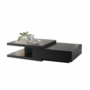 Журнальный столик черный асимметричный с полкой Vision Black PUSHA PUSHA 062923 Черный