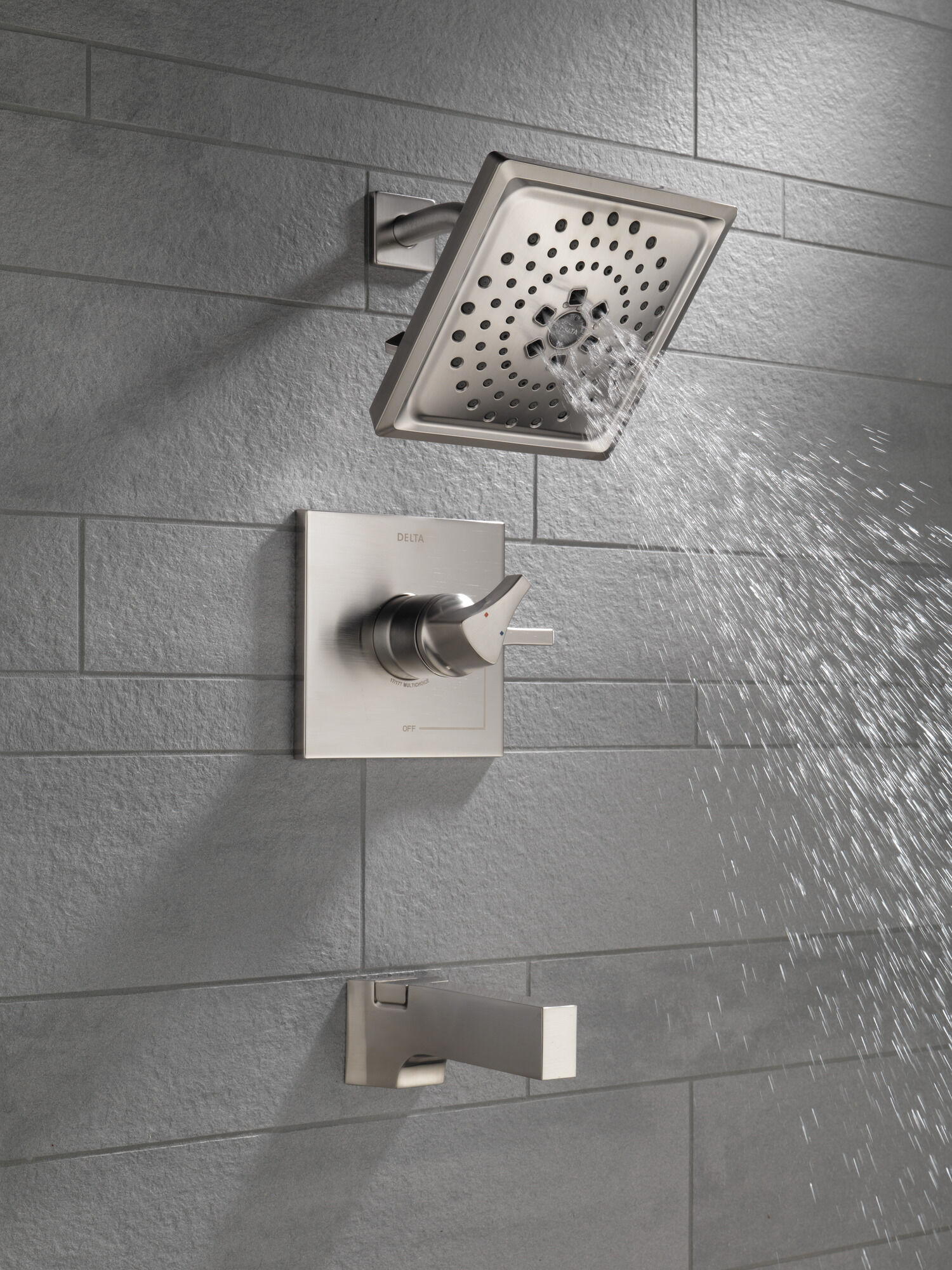 T17474-SS Monitor® 17 Series H2Okinetic® для ванны и душа Delta Faucet Zura Нержавеющая сталь  - Вид №2
