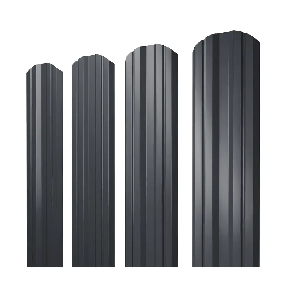 Штакетник Grand Line Twin фигурный 9.5 мм 1.81 м двухсторонний фигурная кромка RAL 7024 серый 10 шт. 89453688 STLM-2116625 