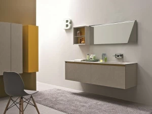 Birex Тумба под умывальник из лакированного меламина с зеркалом 45