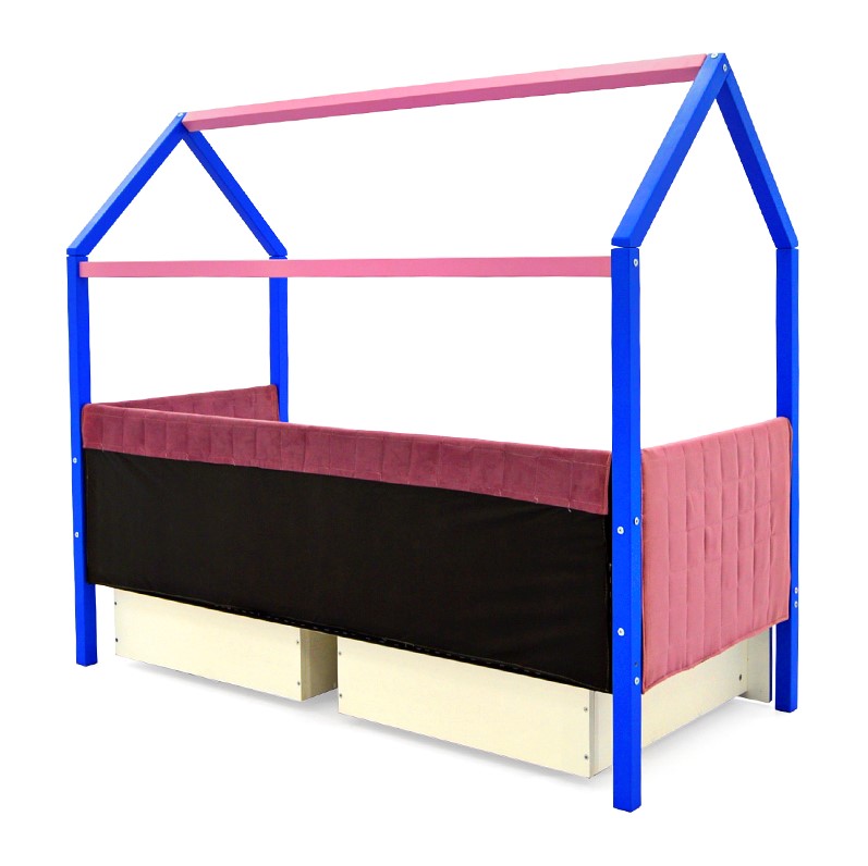 Детская кровать-домик мягкая синяя-лаванда Svogen БЕЛЬМАРКО  00-3873192 Розовый Santreyd  - Вид №10