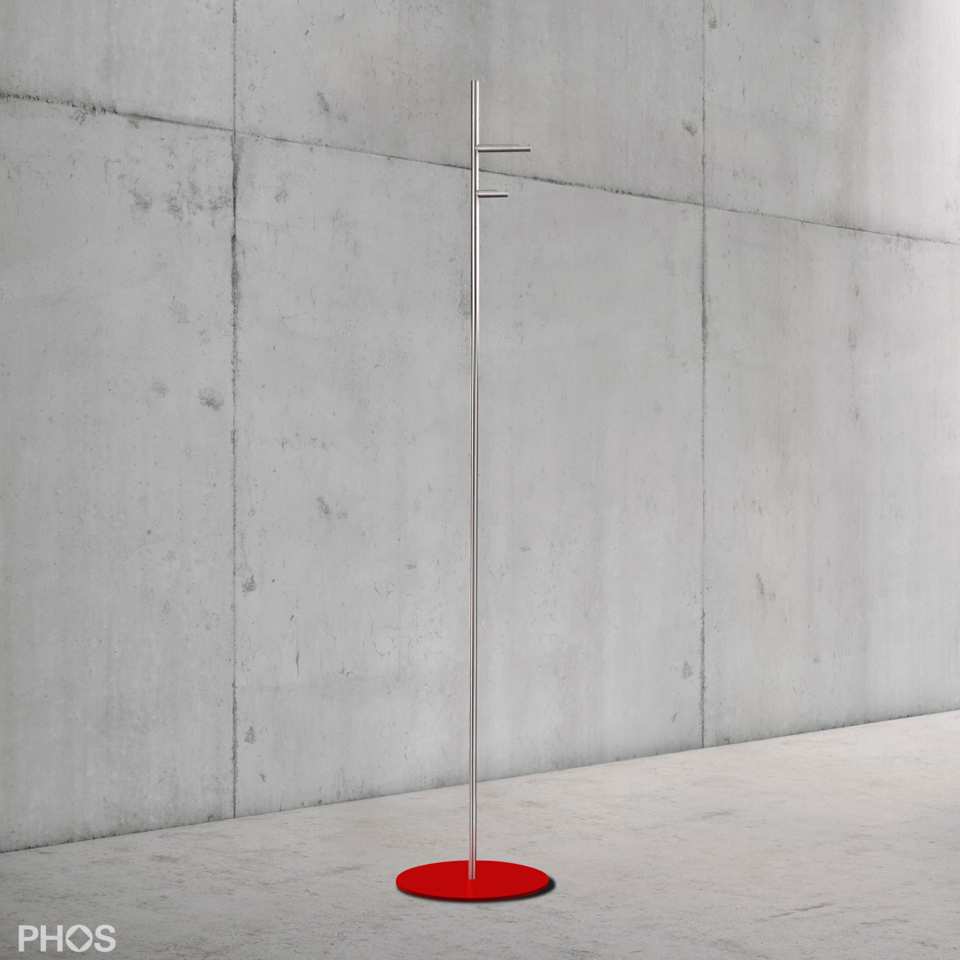 GSTS2V-BPR Вешалка для одежды, 2 вогнутых крючка, основание: красное. PHOS  - Вид №1