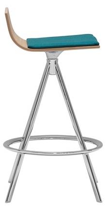 Andreu World Поворотный барный стул из ткани Lineal Bq0642 - Вид №7