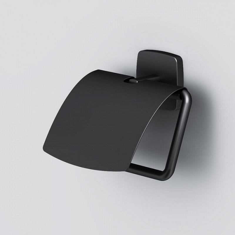 A90341422 Держатель для туалетной бумаги с крышкой черный AM.PM Gem