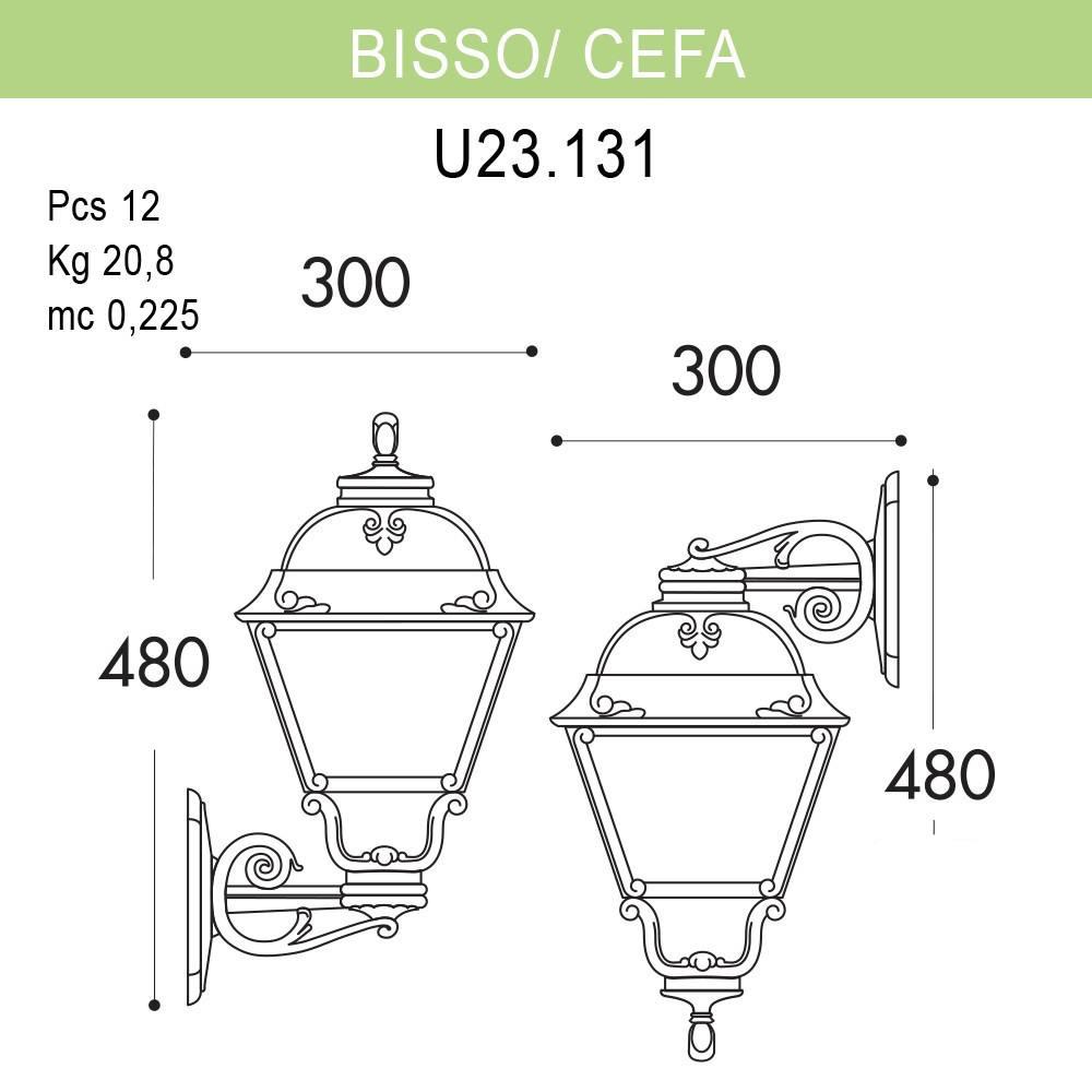 Уличный настенный светильник Fumagalli Bisso/Cefa U23.131.000.WYF1R FUMAGALLI ПОД СТАРИНУ, ФОНАРЬ 272149 Белый  - Вид №1