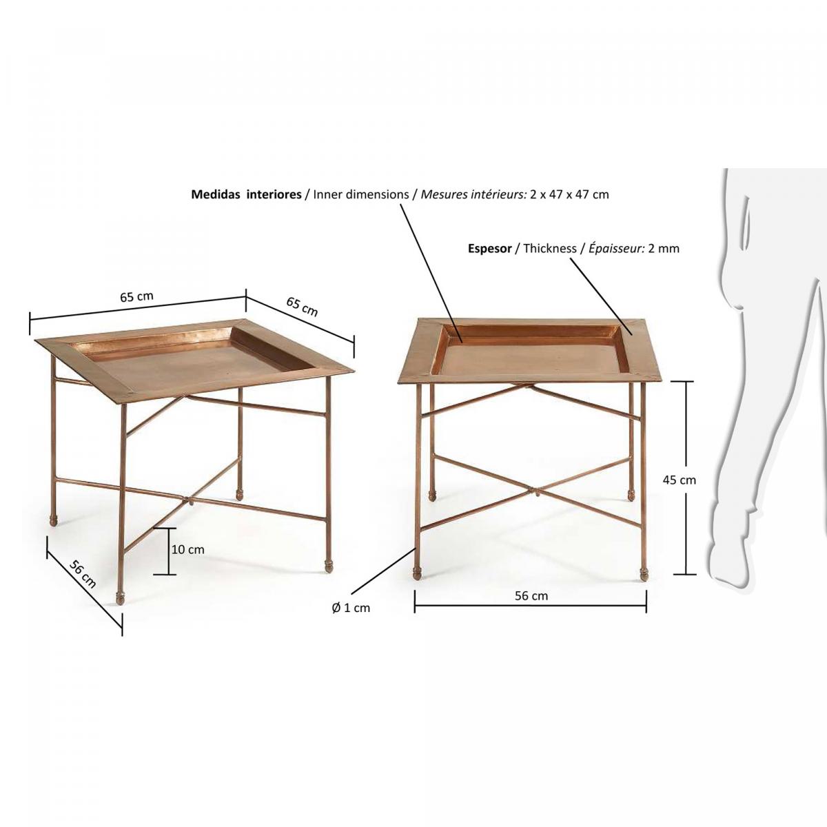 007767 Столик медный La Forma Brand  - Вид №4