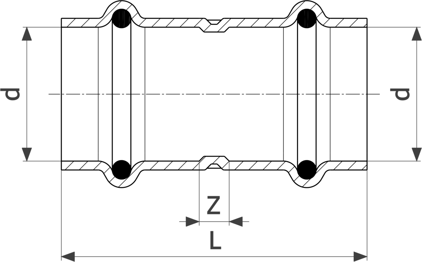 486 990 Модель 0215 Трубопроводные системы  Sanpress Inox G  Муфты Santreyd  - Вид №3