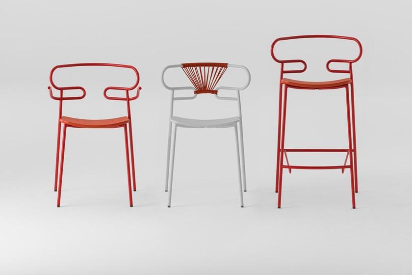 TrabA' Табурет из металла и полиуретана с подставкой для ног Genoa 0049-met-pu - Вид №4