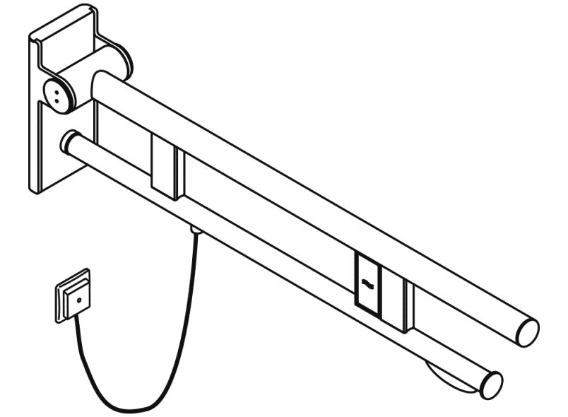 900.50.12740 Двойной шарнирный опорный рельс, конструкция a HEWI Stützen  - Вид №2