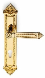 Pasini Ручка из латуни на пластине с накладкой  3810