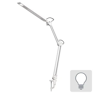 Рабочая лампа настольная светодиодная KD-821 на струбцине, цвет серый