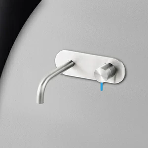 Смеситель для раковины сталь глянцевая с синей ручкой Toki Radomonte TKI21LCIL26