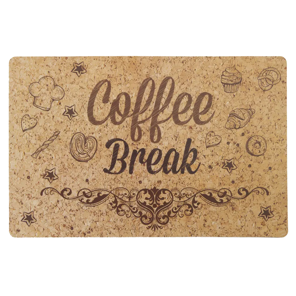 82406641 Салфетка сервировочная Coffee Break с пробковой подложкой 44x28.5 см STLM-0816860 Santreyd 