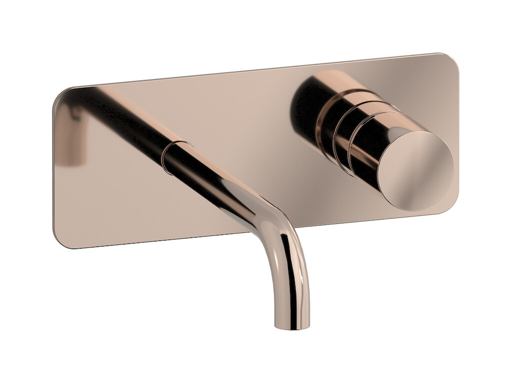 Встроенный в стену смеситель для раковины на 2 отверстия в комплекте с донным клапаном WE ARE IB rr206rs Rose Gold Brera