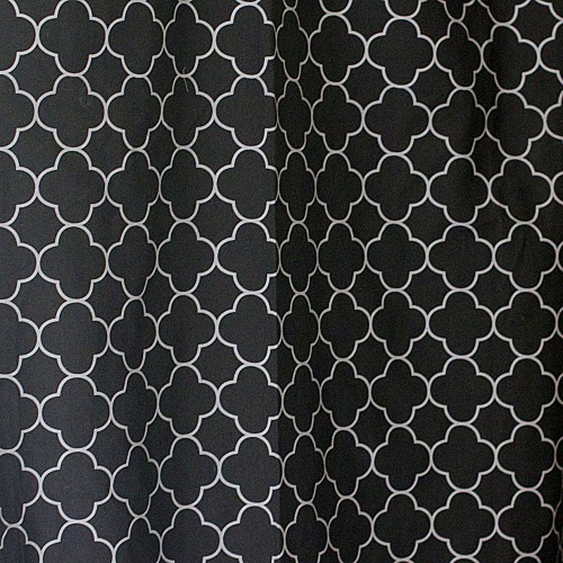 Шторы с белым принтом HAPPY STATION  009150 Синий;белый  - Вид №1