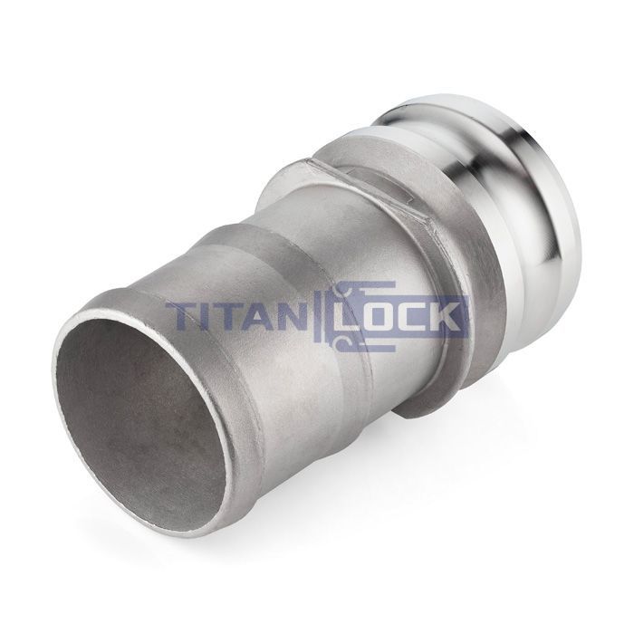 Камлок нержавеющий тип E, ниппель с хвостовиком 2 1/2", AISI316, TL250ESS316 TITAN LOCK  - Вид №3