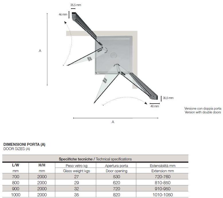 TAMANACO Угловая душевая кабина с откидной дверцей sun-id-1407848 - Вид №3