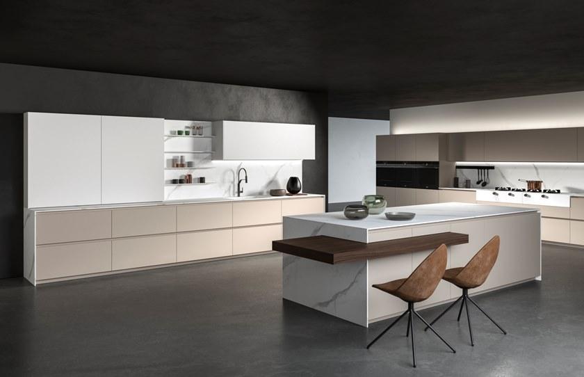 Aster Cucine Линейная кухня из лакированного дерева со встроенными ручками Atelier sun-id-1463375 - Вид №7