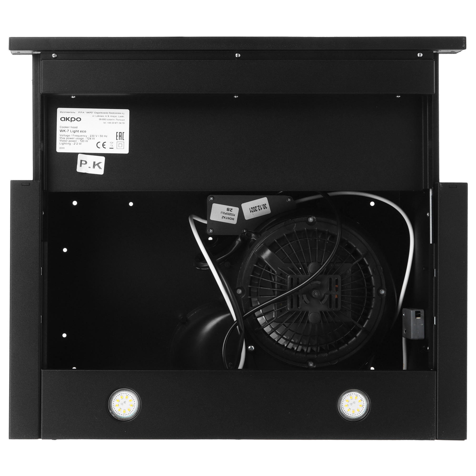 1147123 Вытяжка телескопическая Akpo WK-7 Light eco черный/черный STDN-0103998 - Вид №9