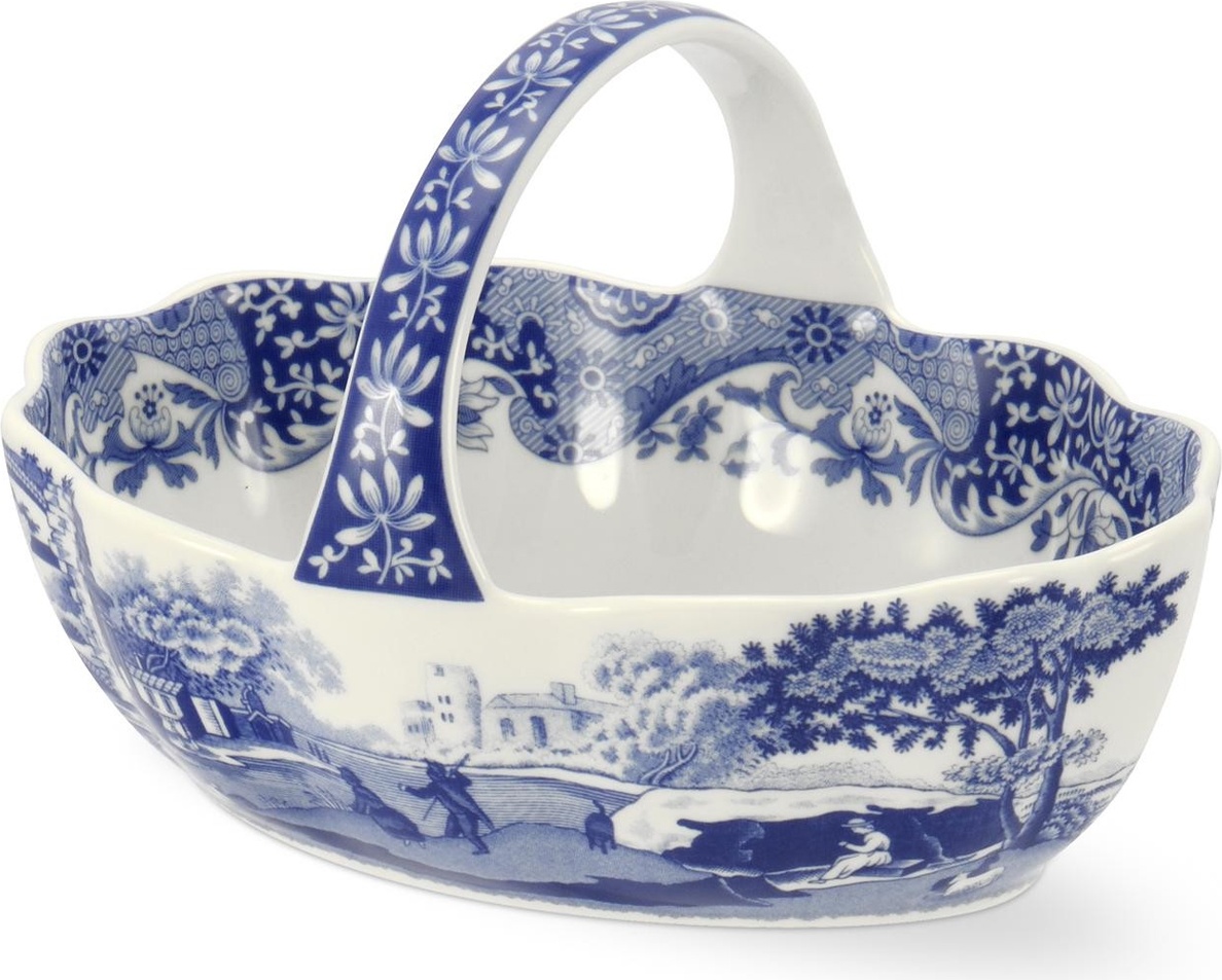 10579660 Spode Корзинка с ручкой Spode Голубая Италия 15см Фаянс 