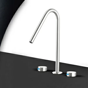 Смеситель для раковины сталь глянцевая с синей ручкой Toki Radomonte TKI24LCIL36