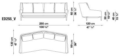 B&B Italia 4-х местный тканевый диван Édouard EDOUARD sun-id-1416839 - Вид №4
