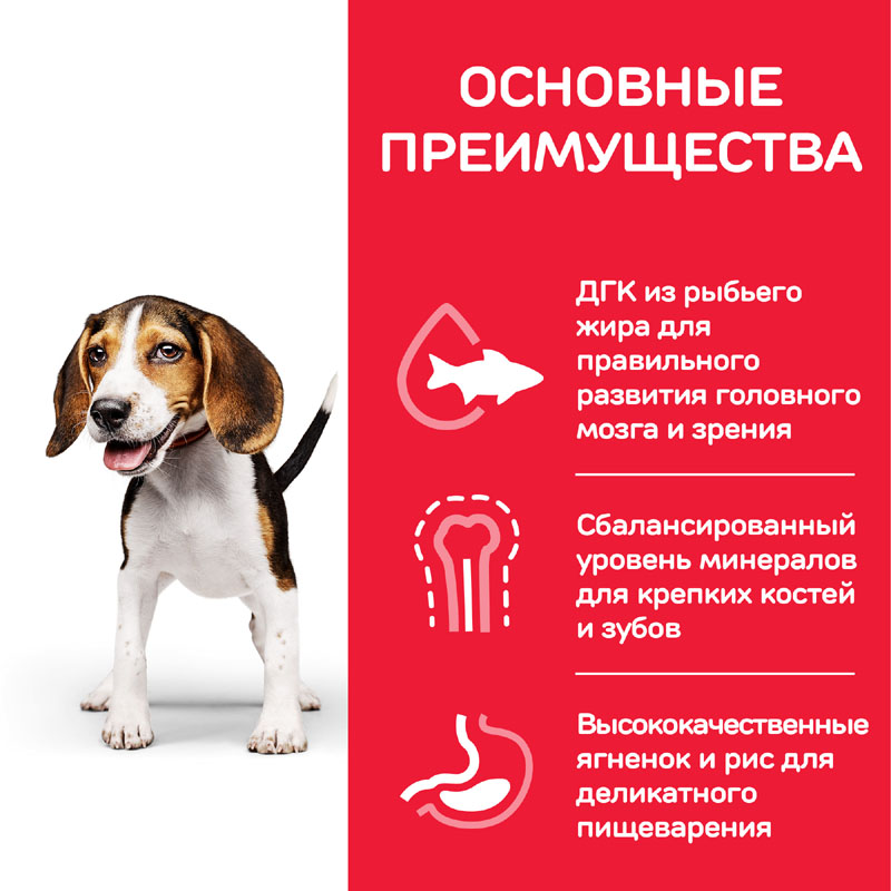 ПР0050249 Корм для щенков HILL"S для средних пород ягненок, рис сух. 2,5кг Hill's  - Вид №2