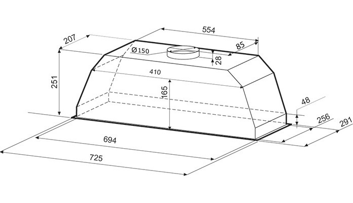8105467 Вытяжка полновстраиваемая KRONA AMELI 900 inox S серебристый STDN-0080315 - Вид №9