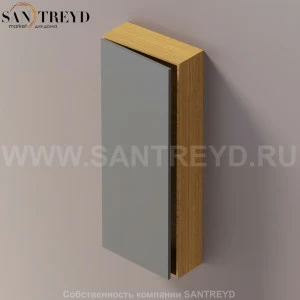 LIFT Модульный шкаф 100 см с левой дверью на доводчиках. Модули могут располагаться горизонтально и вертикально. Отделка: тик и темно-серая краска. AMOB053LGPTSX