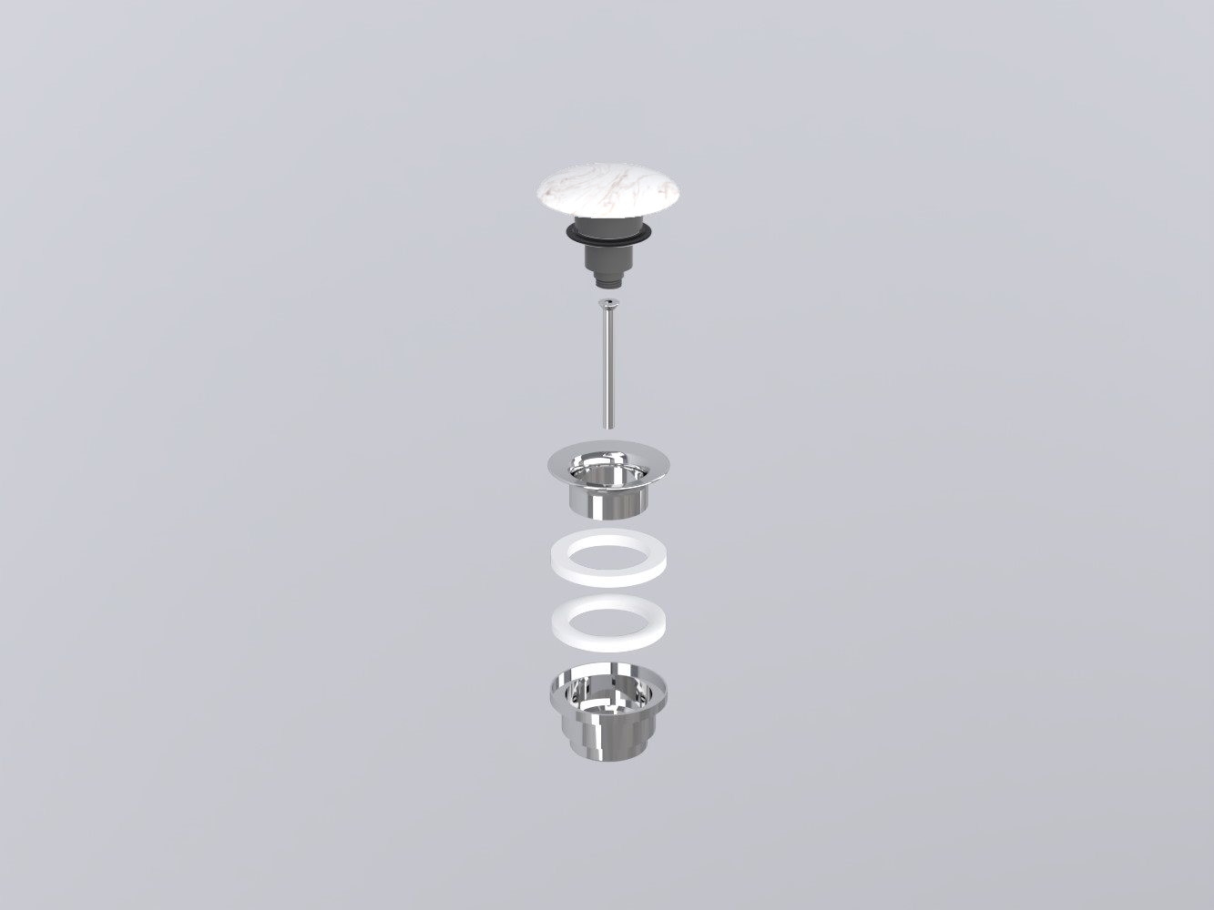 PIL01--CS Универсальный донный клапан click/clack хром с керамической крышкой cielo Запасные части и аксессуары Ceramica Cielo