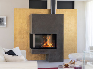 Стальной тройной фасад дровяной камин