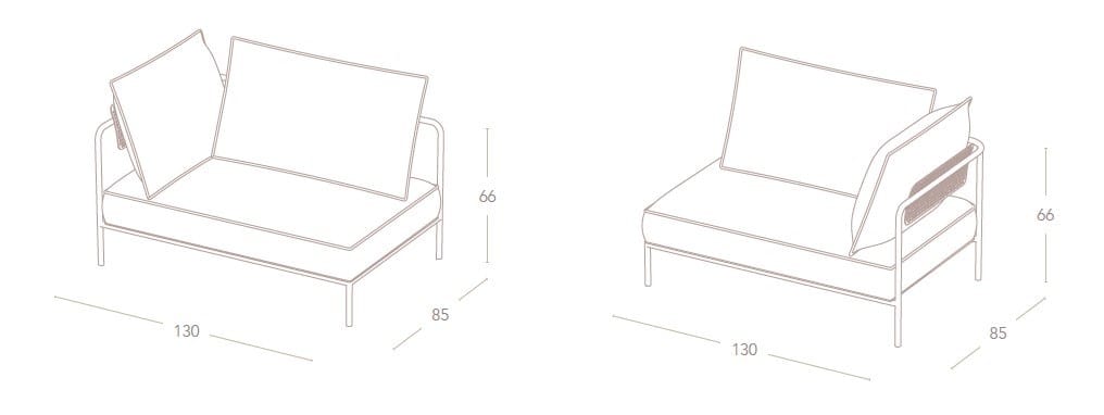 3-местный акриловый тканевый модульный садовый диван S-CAB лоскут ARCH-00020021 - Вид №6