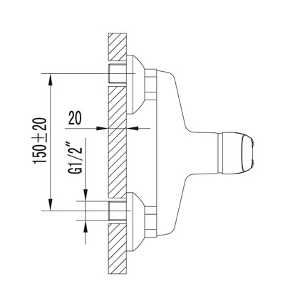 LM3103C Смеситель для душа LEMARK OMEGA - Вид №1