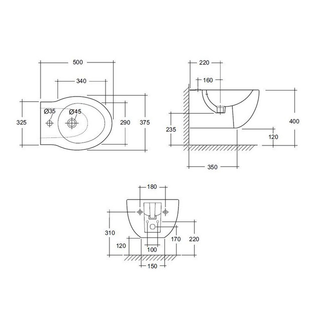 C453411WHI биде подвесное AM.PM Tender - Вид №2