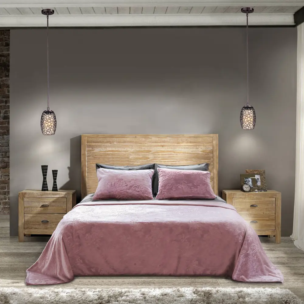 Покрывало Bouquet 240x260 см велсофт цвет темно-розовый Santreyd STLM-2160258