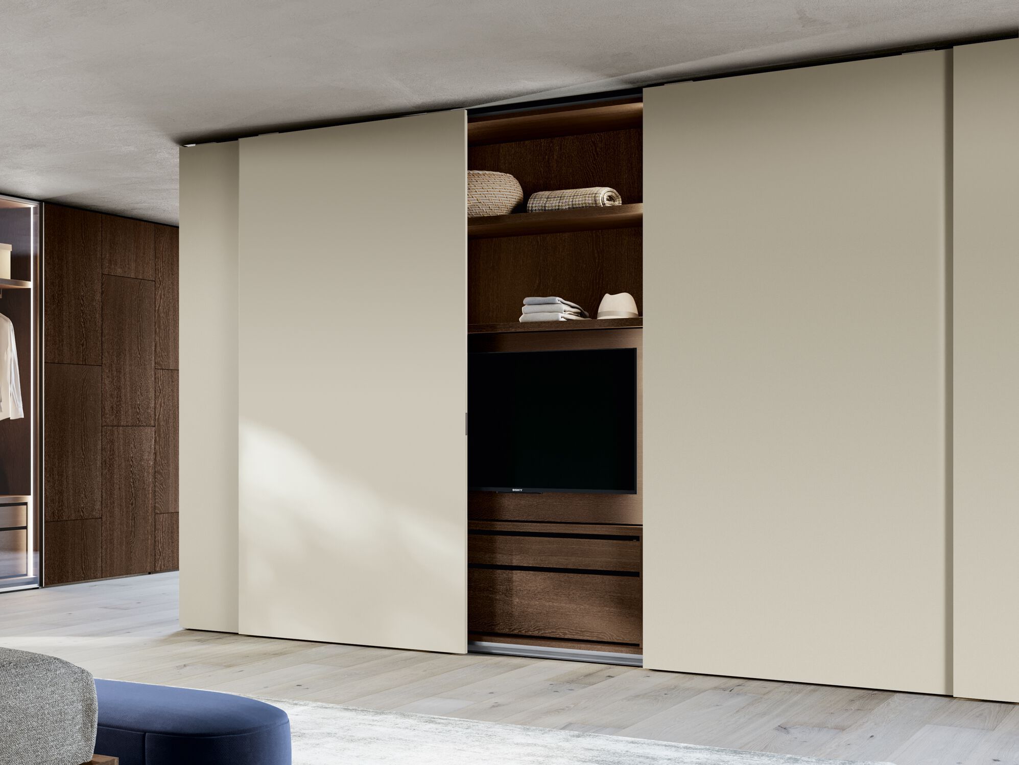 Секционный шкаф с раздвижной деревянной дверью и ручками Dall'Agnese Wardrobe Collection ARCH-00133623