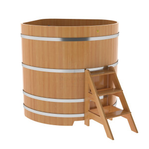 1245 Купель угловая из лиственницы 1,37х1,37х1,4 натуральная премиум Alyarus