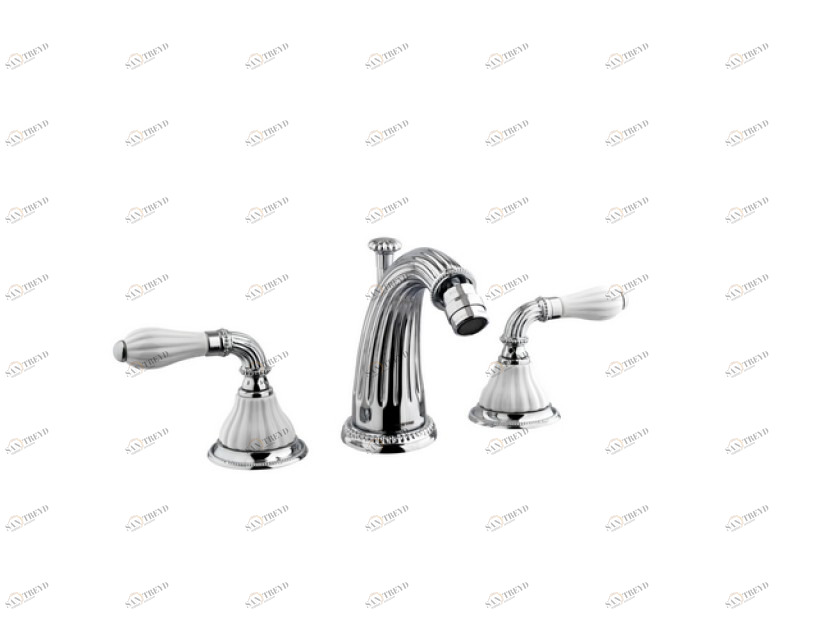 233521.0000.50 Биде с тремя отверстиями, фарфор Яркий хром Mestre Artica