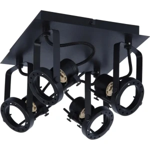Спот поворотный Technic квадрат, 4 лампы, 8 м², цвет чёрный