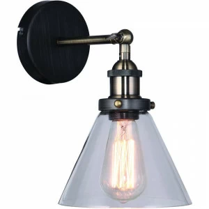 Бра Divinare Lucia 8018/01 AP-1 DIVINARE ПОД СТАРИНУ, ФОНАРЬ 078867 Прозрачный;черный