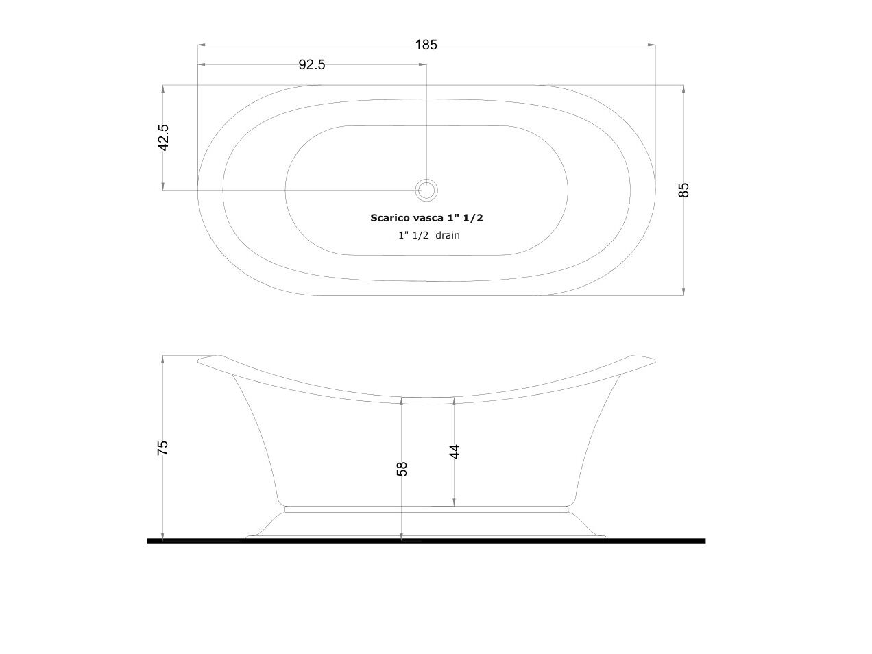 Овальная ванна в центре комнаты Gruppo Treesse мебель для ванной комнаты-отдельно стоящие ванны ARCH-00079402 - Вид №5