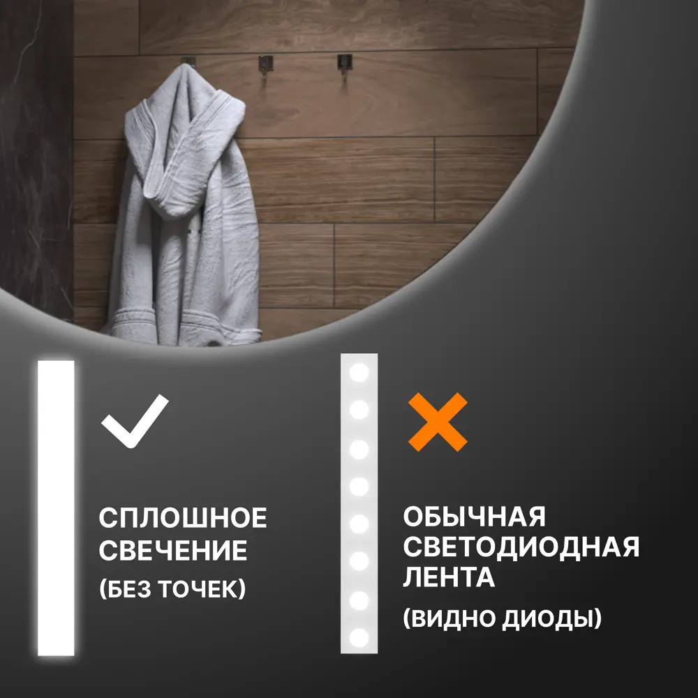 Зеркало VIGO Moss Classic LED круглое 70 см с энергосберегающей подсветкой 84005338 STLM-0046057 - Вид №2